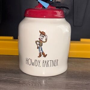 Rae Dunn-Disney- Toy Story Red and White Howdy Partner Canister